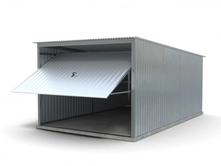 Garaż blaszany - brama uchylna 1